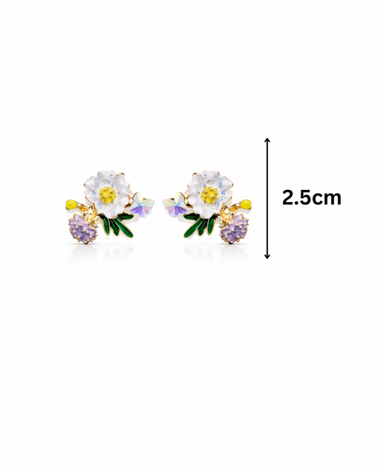 White flower bunch studs