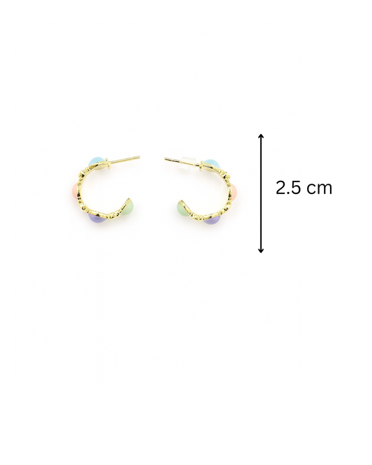 Multi colour golden hoops