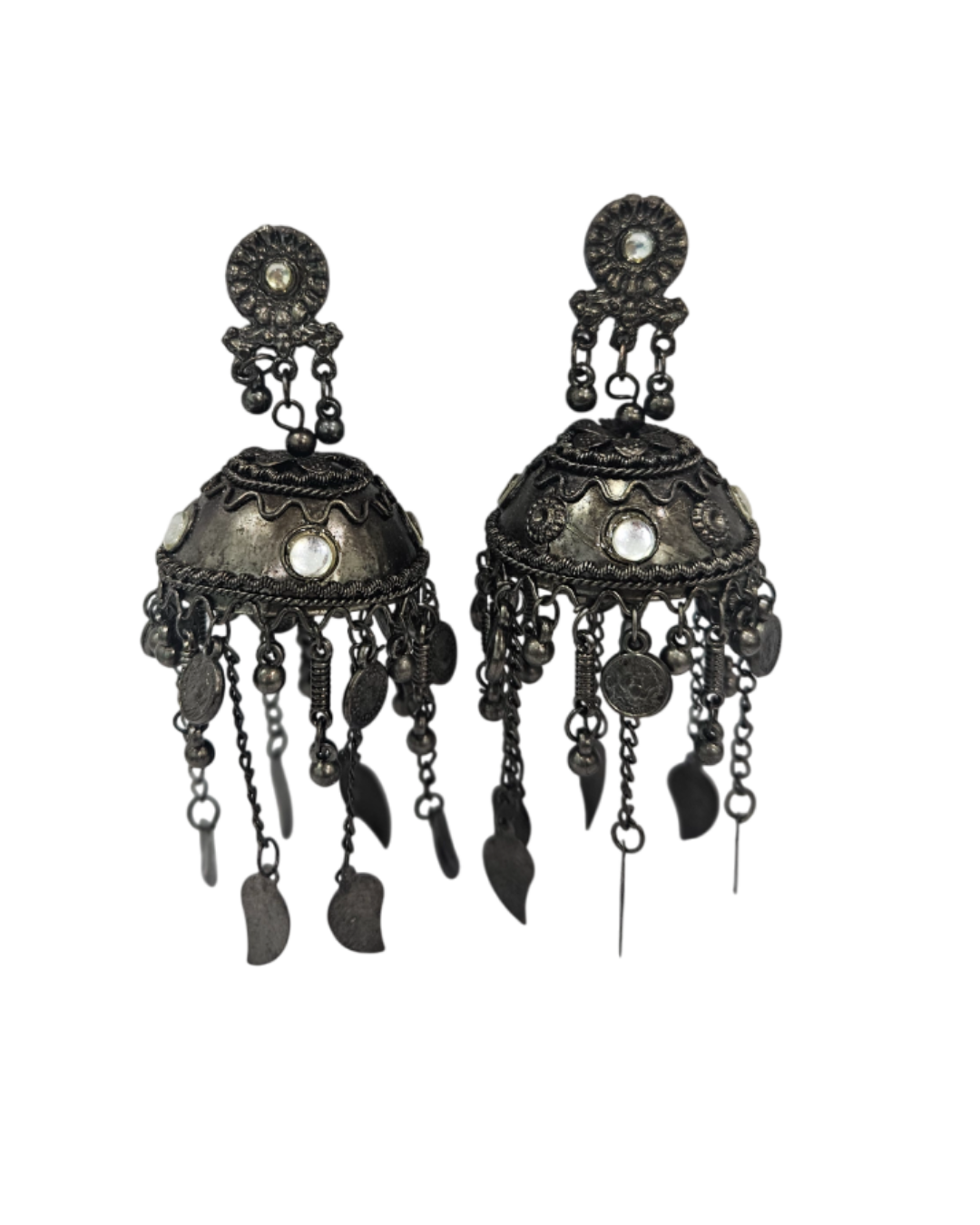 Oxidiesd jhumka with danglers