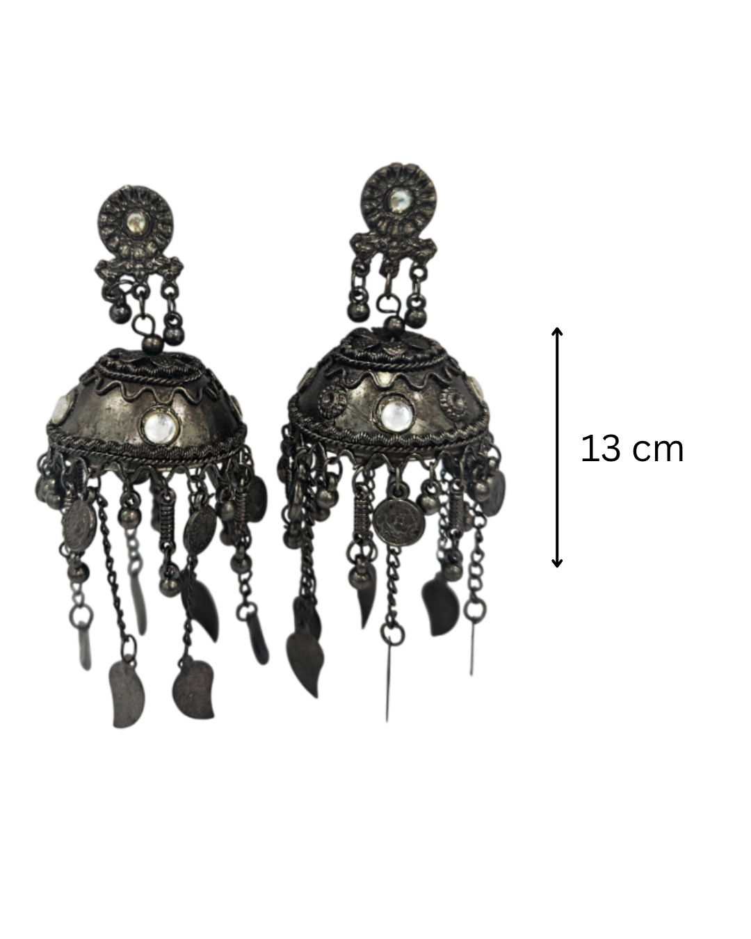 Oxidiesd jhumka with danglers