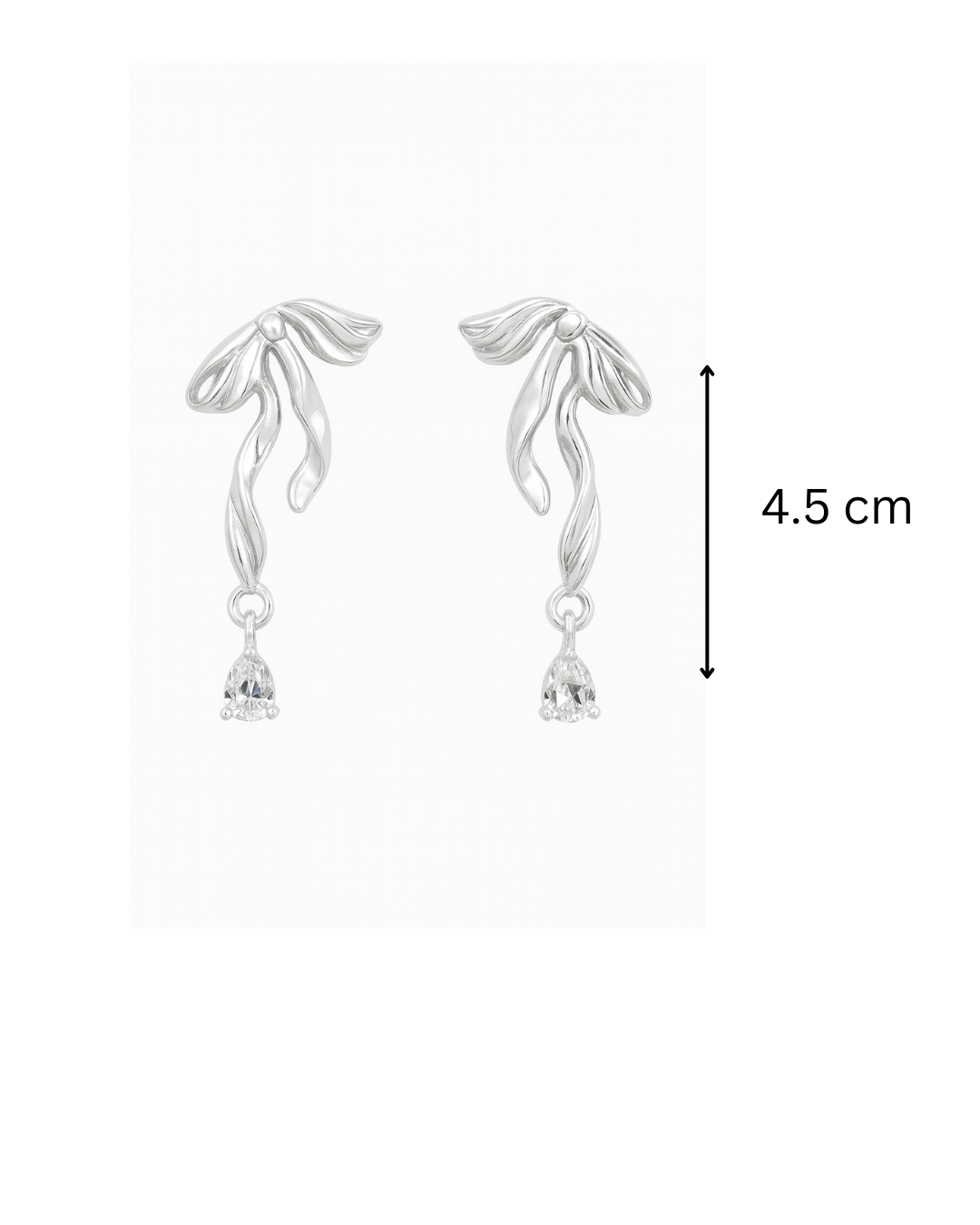 Silver bow danglers
