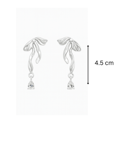 Silver bow danglers