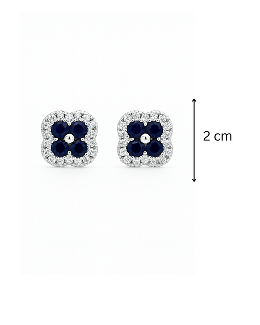 Four petal dark blue studs
