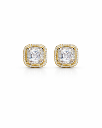 Golden crystal stone studs
