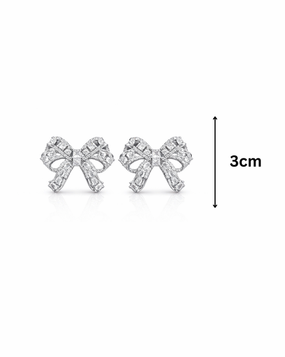 Silver stone bow studs