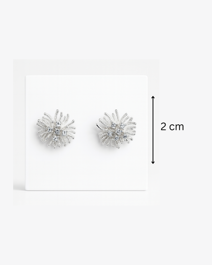 Silver star earrings with pearl