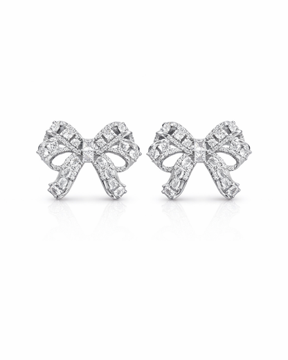 Silver stone bow studs