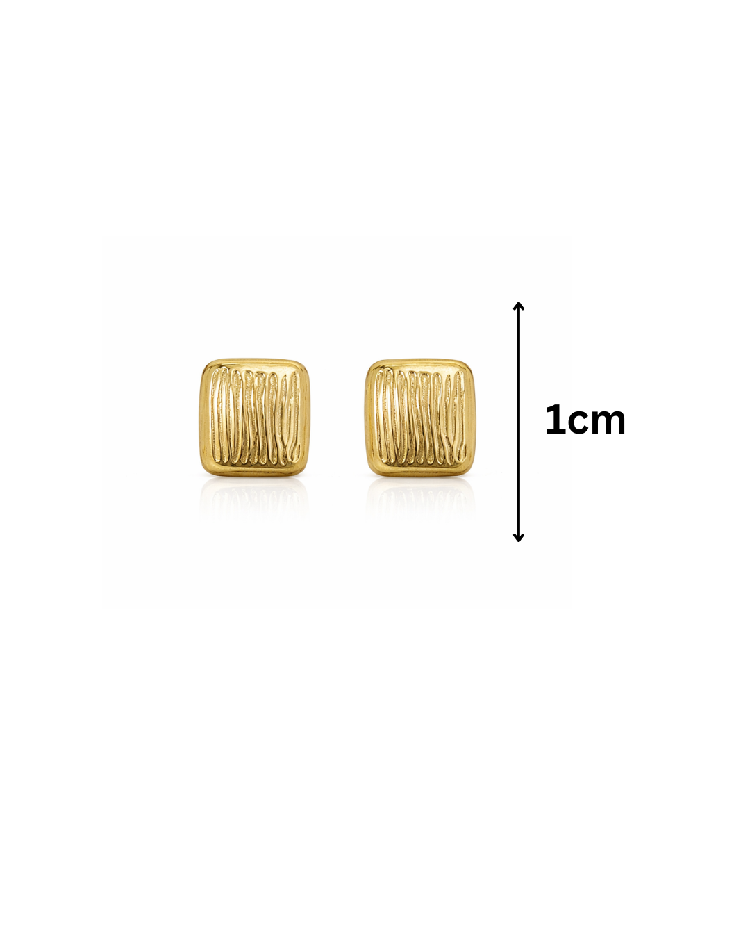 Golden textured square studs
