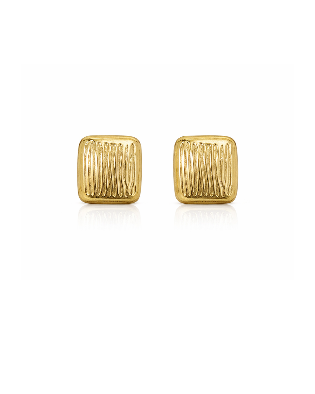 Golden textured square studs