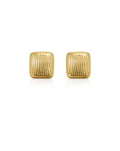 Golden textured square studs