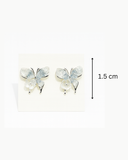 White butterfly studs