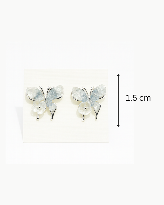 White butterfly studs