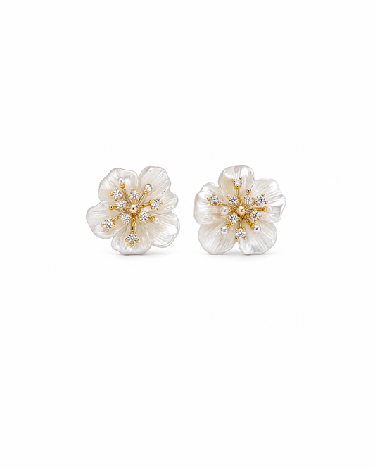 White flower studs