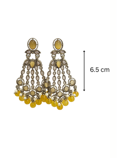 Yellow stone chandbali