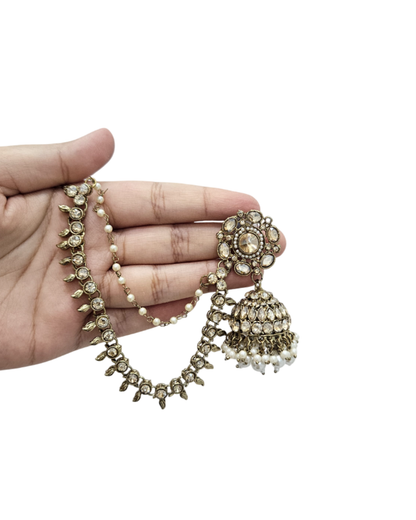 Sahara earrings with two layers - Champagne colour