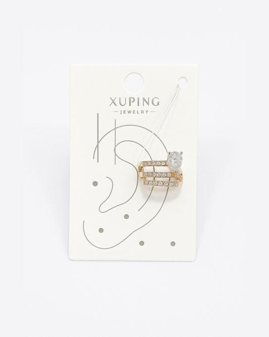 Gold plated ear cuff with stone - Anti tarnish