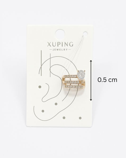 Gold plated ear cuff with stone - Anti tarnish