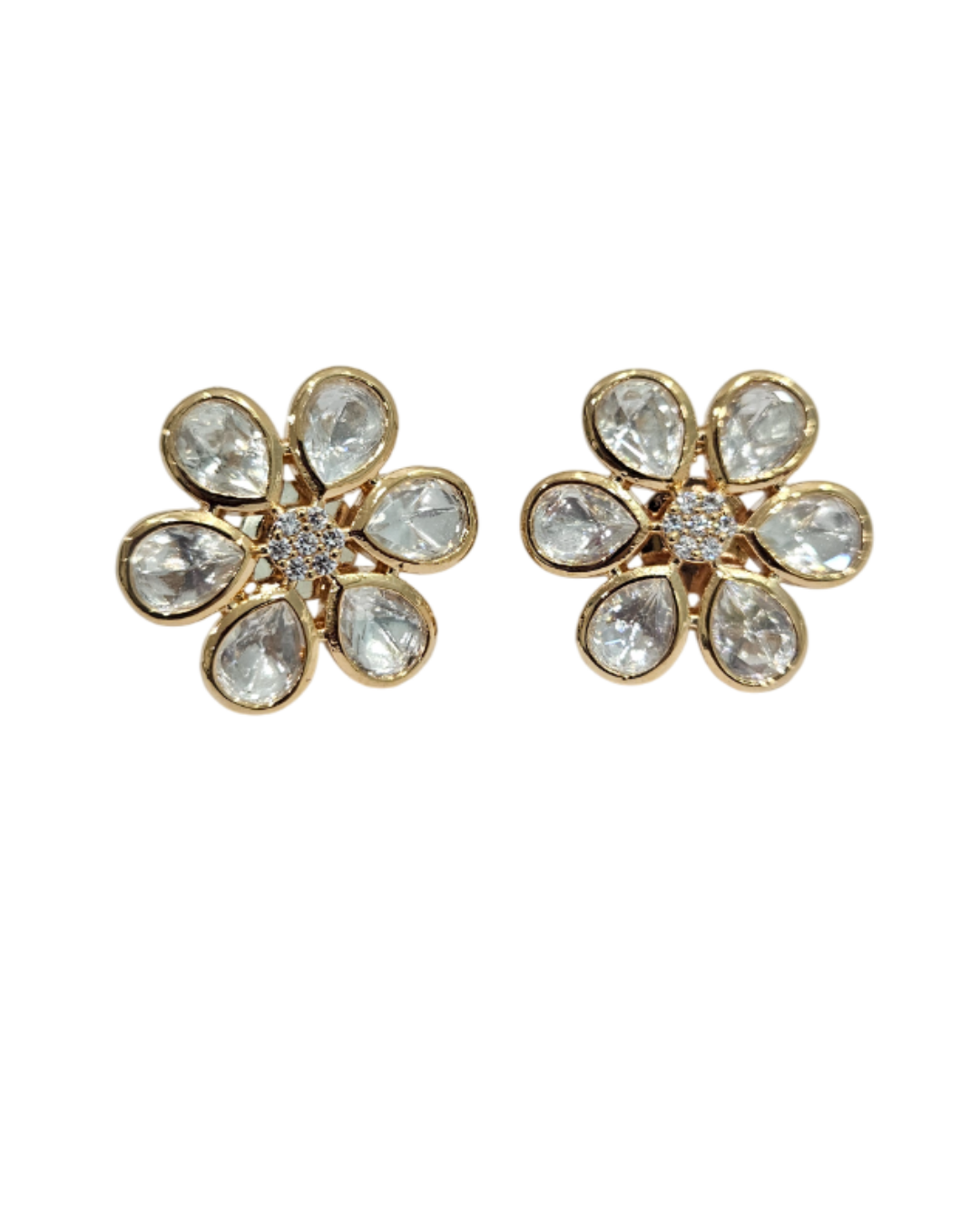 Kundan flower stud
