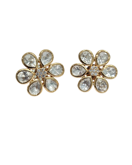 Kundan flower stud