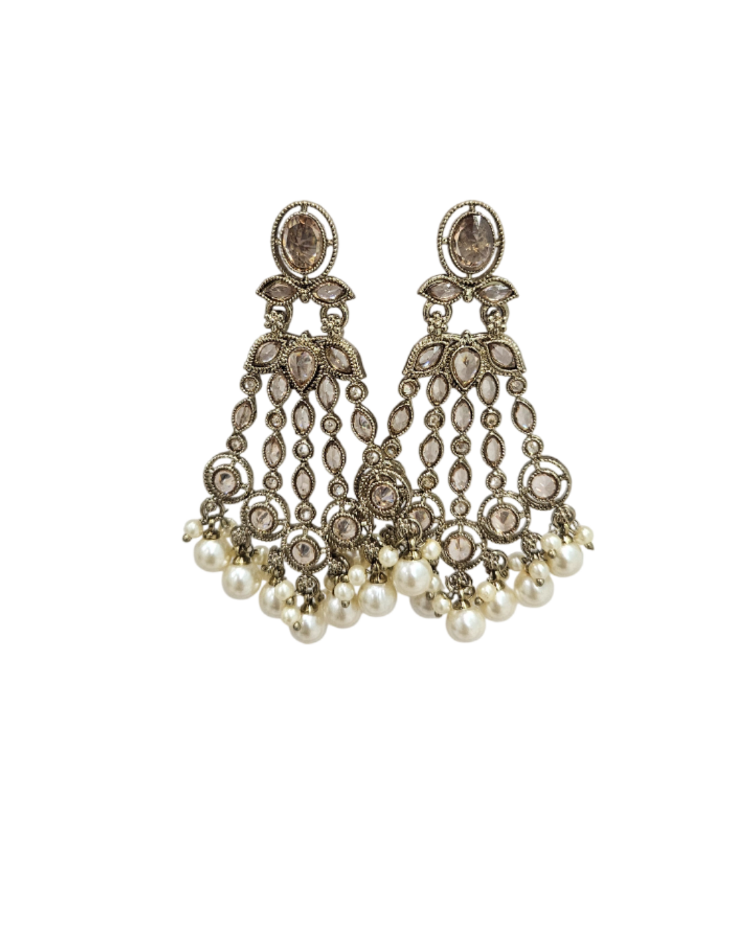 Champagne stone chandbali