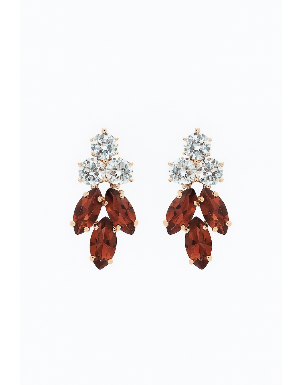 Petal studs in red stone