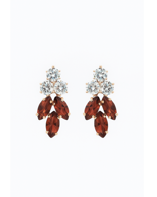Petal studs in red stone