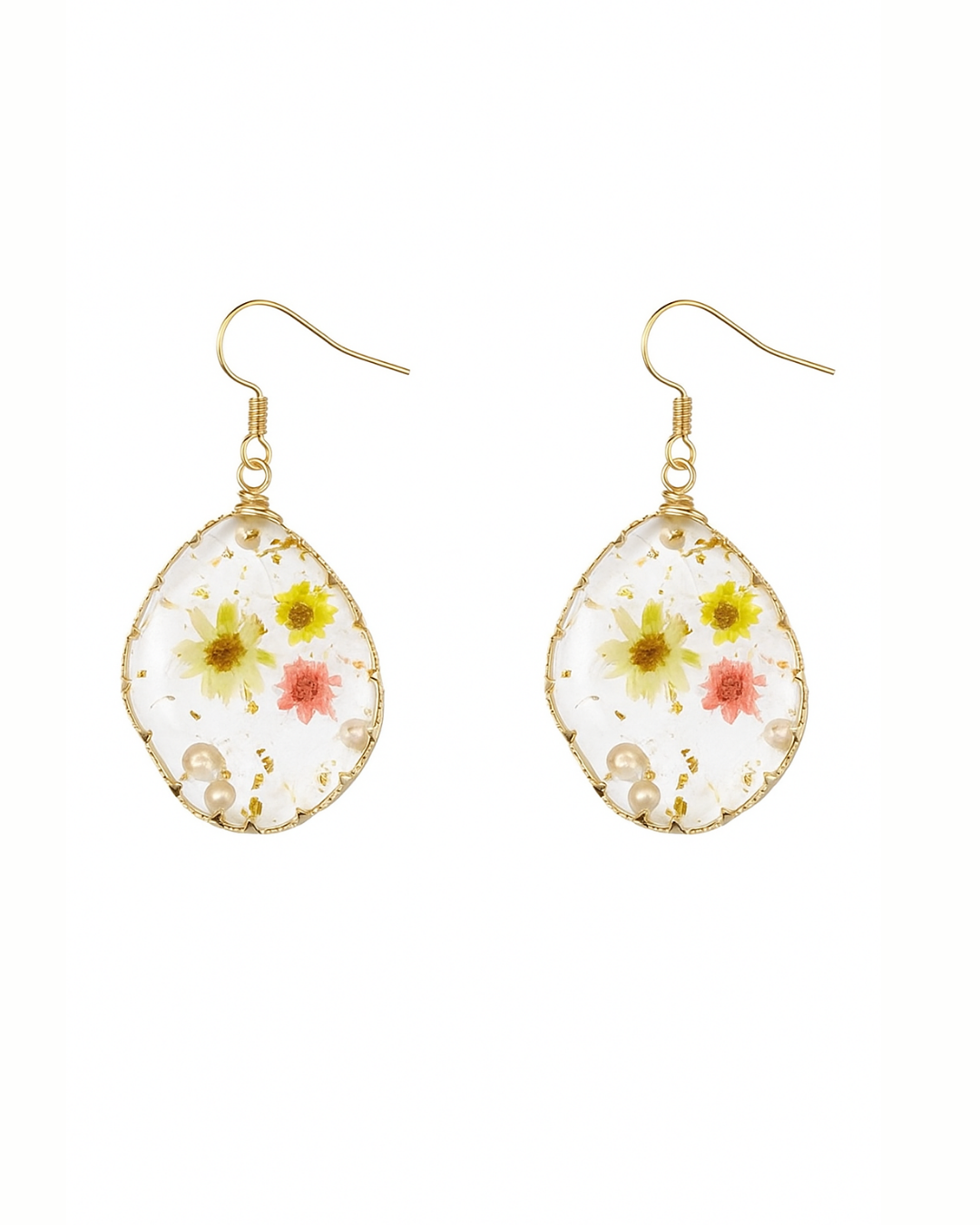 Resin floral earrings