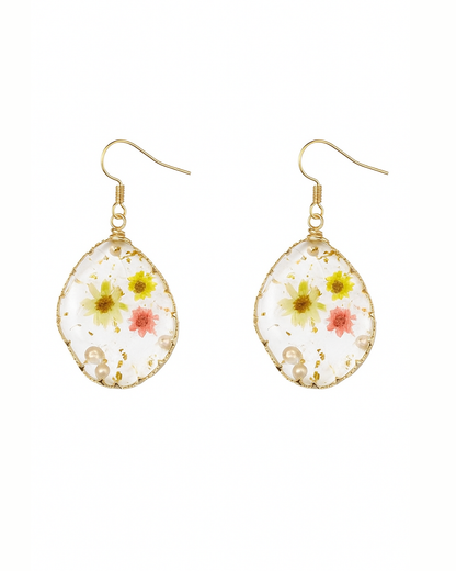 Resin floral earrings