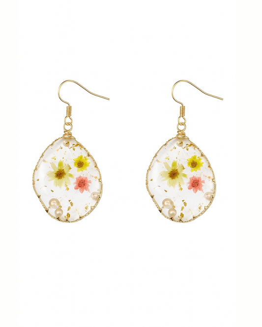 Resin floral earrings