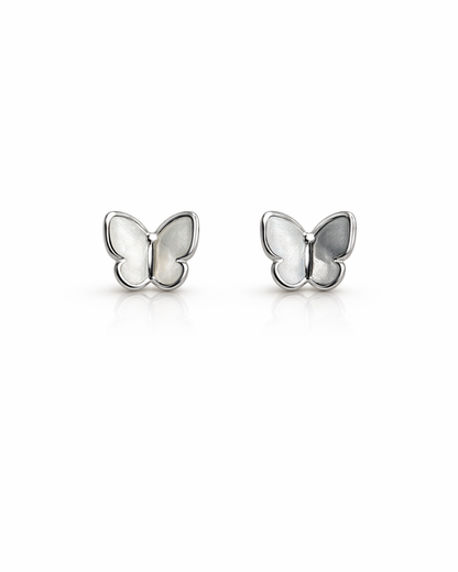 Silver butterfly studs