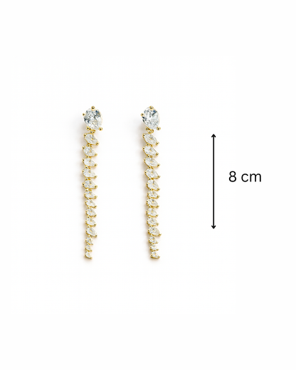 Multi stone gold danglers - Anti tarnish