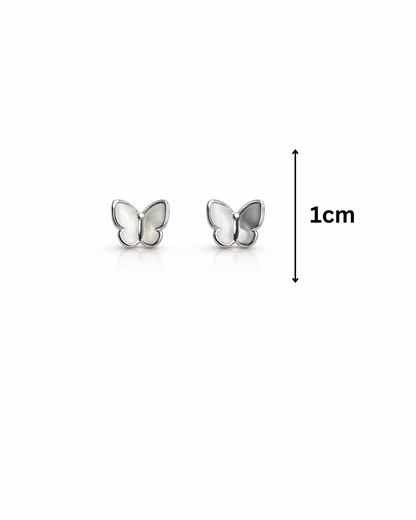 Silver butterfly studs