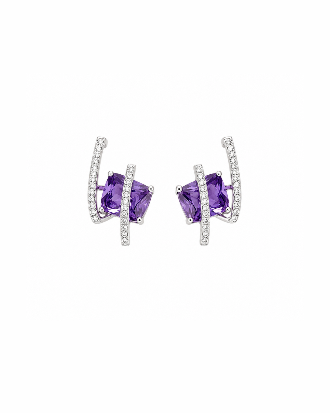 Purple crystal twisted studs