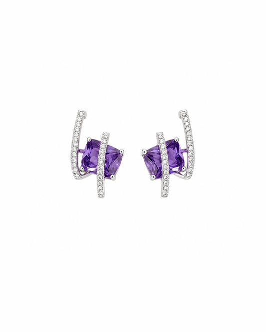 Purple crystal twisted studs