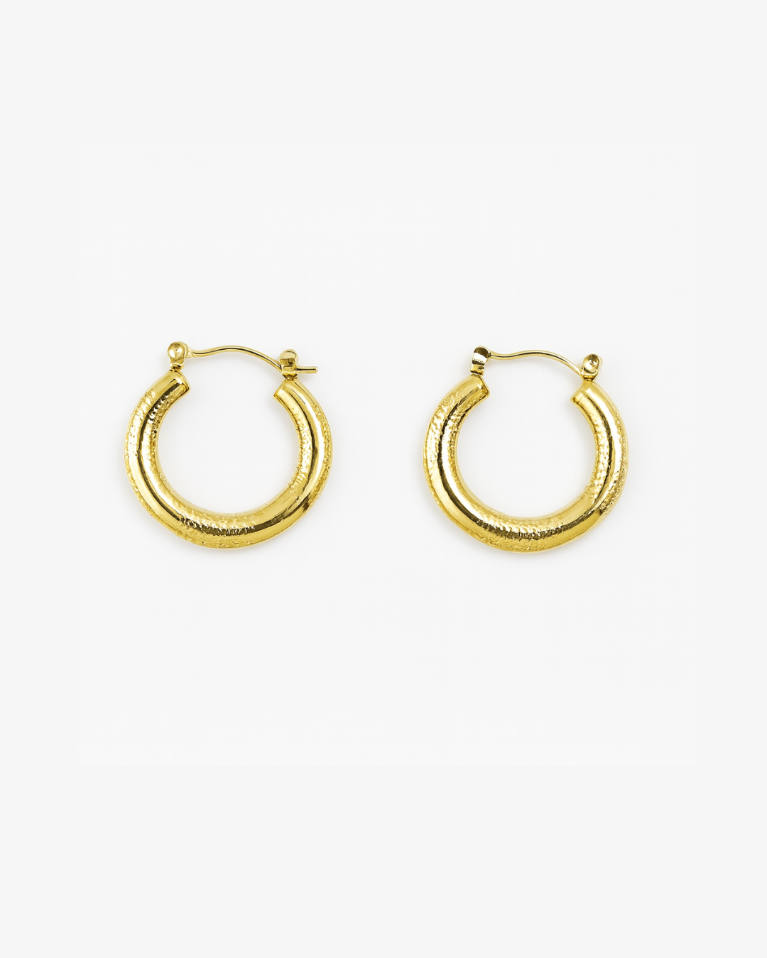 Round textured Hoops - Anti Tarnish