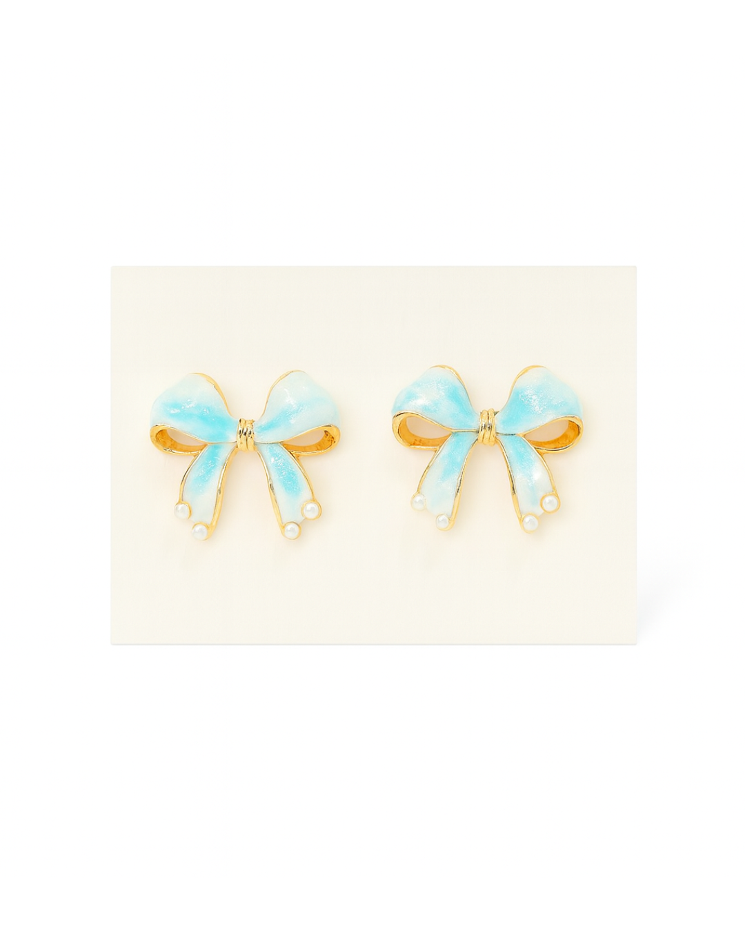 Blue bow studs