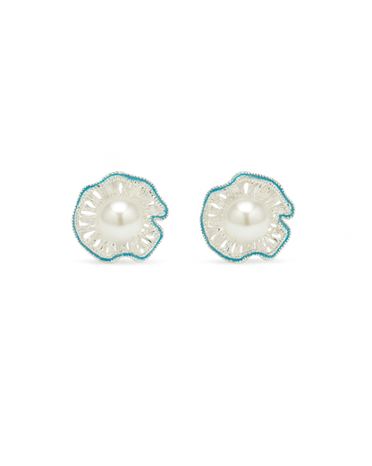 Blue pearl studs