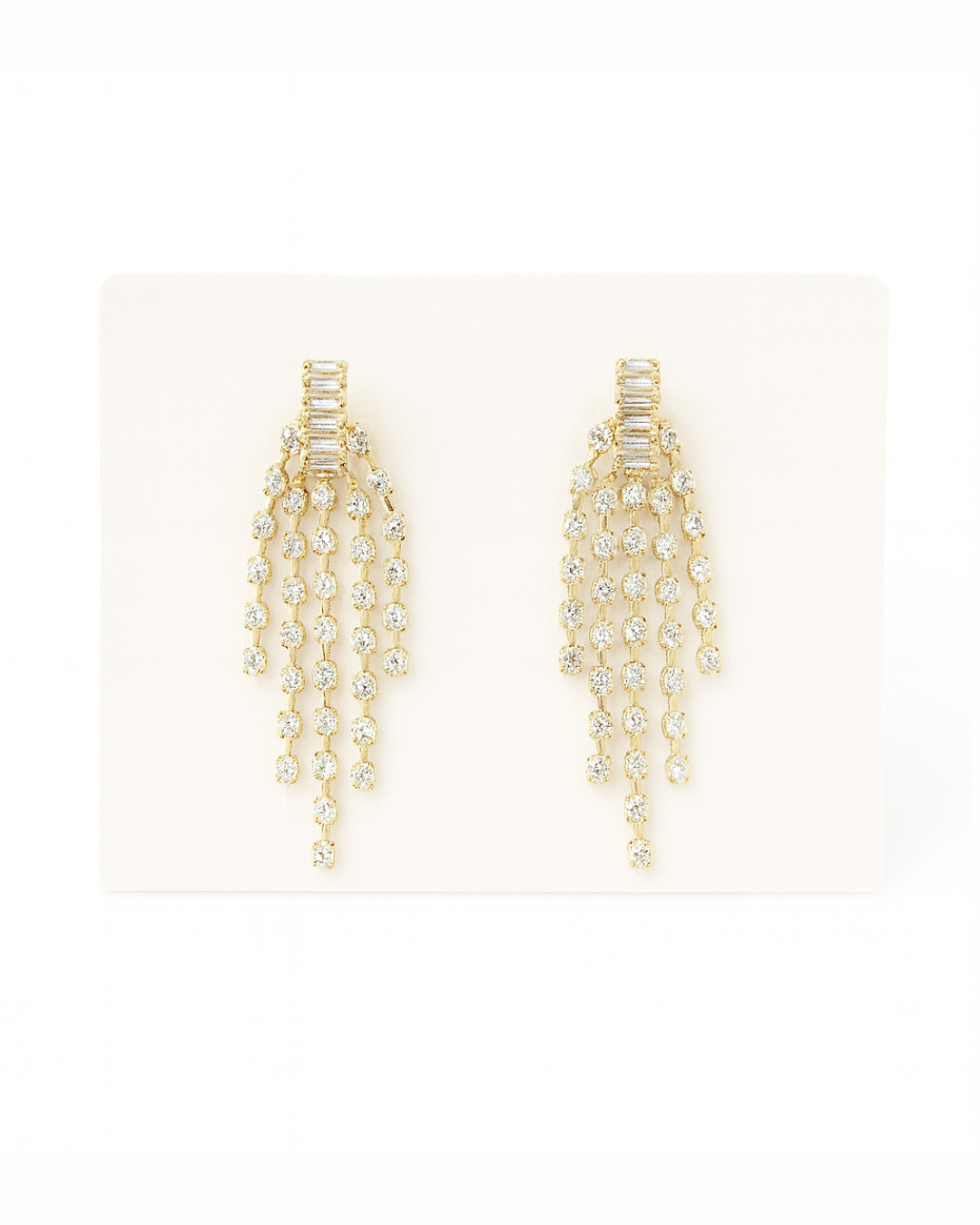Golden multi stripes stone danglers