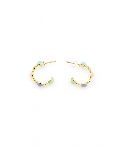Multi colour golden hoops