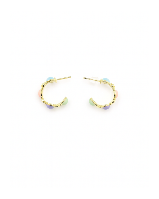 Multi colour golden hoops