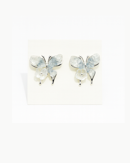 White butterfly studs