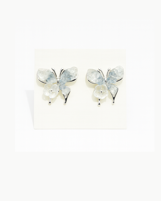 White butterfly studs