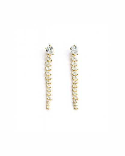 Multi stone gold danglers - Anti tarnish