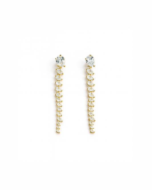 Multi stone gold danglers - Anti tarnish